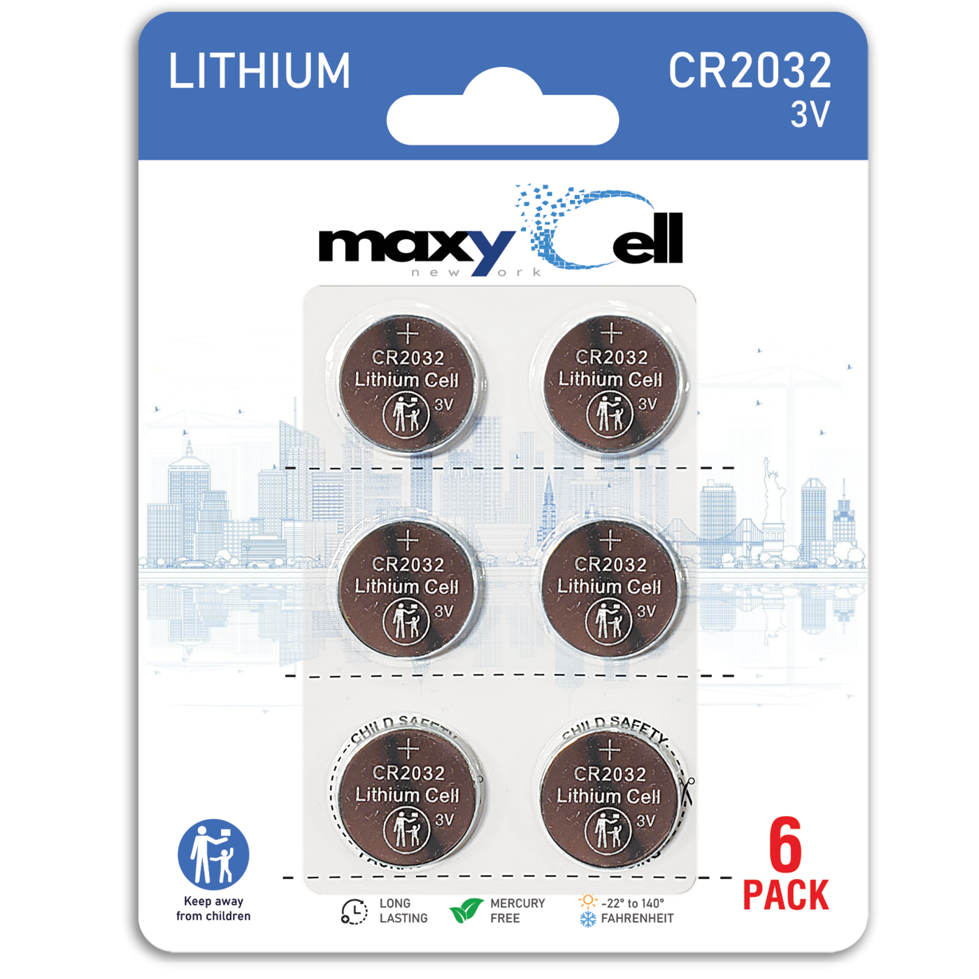 Maxycell 6 Adet Cr2032, Lithium 2032 Dl 2032 3v - Uzun Ömürlü, Yüksek Kalite
